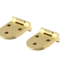 Copper Table Hinge Folding Tray 8x3cm Round Flip Mechanism With Slick Silent Motion Gold Finish, two hinges on white background