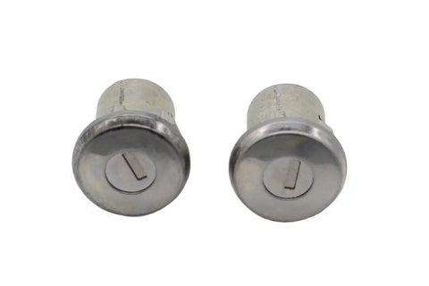 Door Lock Cylinder Key Set For Chevy GMC Trucks And SUVs C10 C20 C30 1965 1987 1500 2500 3500 Blazer Suburban Jimmy Van And Classic GM Models Replacement Lock Barrel, showing two silver lock cylinders.