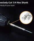 Close-up of 33 Piece Hex Head Allen Wrench and Torx Bit Set's magnetic 1/4 inch quick release shank in use.