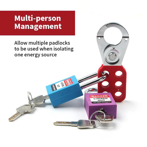 Double Layer Nylon Handle Chrome Plated Steel Lockout Tagout Hasps With One Inch Jaw Engineered For Group Safety Routines And Rough Job Sites Built Tough As Nails For The Daily Grind