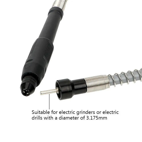 Solid Grip Flexible Shaft Handle Grinder Attachment With Smooth Soft Bend Cable And Compact Precision Drill Chuck for electric drills.