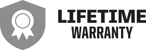 Shield with ribbon symbol and text "Lifetime Warranty" for Heavy Duty 3 Ft Chain Lock With 8mm Links For Bikes And Scooters.