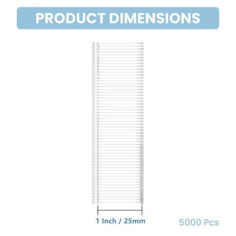 Bulk Pack Of Five Thousand One Inch Tagging Gun Fasteners Built To Slide In Smooth As Butter While Keeping Price Tags Locked Down With Zero Drama Or Jamming On Market Days, showing 1 Inch fasteners.