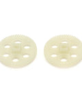 Main Gear Assembly For C138 Pro Bell 206 RC Helicopter with low noise, precise tooth spacing, and plastic components in twin view.