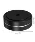 Aluminum Foot Pads For Audio Gear And Computer Cases, black round anti slip vibration isolation feet, 4cm diameter, side view