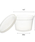 16-Ounce To-Go Food Storage Containers with Lids, BPA Free, Leakproof Microwave Safe, showing open container and lid.