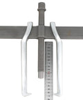 12 Inch Two Jaw Gear Puller With Reversible Claws For Pulley Flywheel And Bearing Removal Heavy Duty Gear Puller Tool displayed with ruler