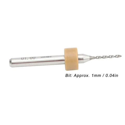 Close-up of 1.0mm tungsten carbide drill bit from Pro-Grade 3D Printer Nozzle Cleaning Kit With 1.0mm Tungsten Carbide Drill Bits