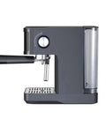 Kickstart Your Daily Hype With This Top Shelf Italian Espresso Coffee Maker with sleek gray design and steam wand.