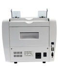Heavy Duty Money Counter Machine With Bright Led Screen And Advanced Anticounterfeit Sensors Quick Cash Feeder back view showing input slot and connectivity ports.