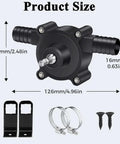 Detailed view of Drill Powered Water Transfer Pump Self Priming Portable Pump For Home Garage And Farm 30 To 40 Liters Per Minute Flow No Battery Required Quick Draining Water Transfer Tool showing size and components.