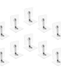 No Drill 10 Pack Furniture Wall Anchor Kit 6x6 Acrylic Stainless Steel Easy Install Anti Tip For TVs Shelves Cabinets And More Keeps Your Home Safe For Kids And Pets, 10 transparent anchors