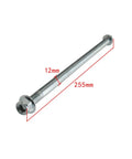 Heavy Duty Rear Axle Shaft For Pit Bike And Quad Wheel Upgrade Precision 12 Mm Diameter shown with dimensions 12mm and 255mm length.