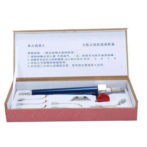 Water Oxygen Welding Torch 8008 For Jewelry Soldering And Gold Making in packaging, includes ergonomic blue handle and accessories