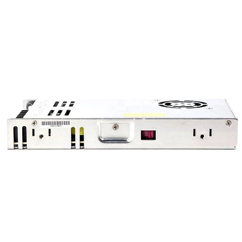Rock Solid 350W Switching Power Supply 36V 9.7A Enclosed Industrial Adapter side view with metal casing and connectors.