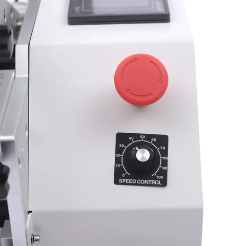 Semi Automatic Round Bottle Labeling Machine With Fiber Optic Sensor, 300W Electric Label Applicator speed control knob and button.