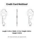 Illustration of Metal Card EDC Multitool With Bottle Opener And Flathead Screwdriver For Wallet Carry, dimensions shown