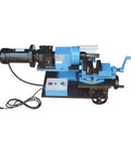 Rock Solid Electric Tube Pipe Notcher One Horsepower Plug And Play Rig Running Steady 280 RPM With Swiveling Workholding Vise.