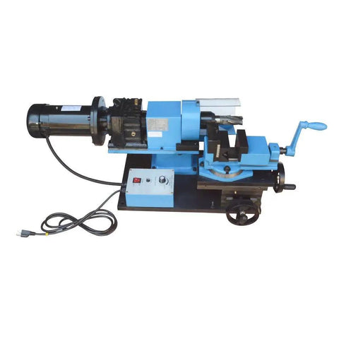 Rock Solid Electric Tube Pipe Notcher One Horsepower Plug And Play Rig Running Steady 280 RPM With Swiveling Workholding Vise.