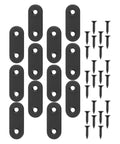 Stainless Steel Flat Plate Straight Shelf Brackets Set With 48 Screws 24 Pack Multipurpose Repair Connectors For Shelves And Tables