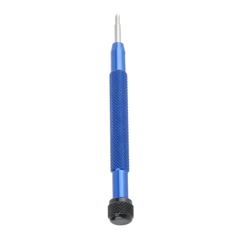 Watch Case Opener Screwdriver Tool 2.75mm Alloy Steel Precision Tip featuring textured blue grip handle