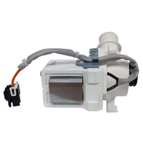 Beefy Drain Pump WH23X24178 For GE Washer Replacement, Heavy Duty Appliance Part, white plastic pump with wiring