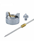 Pro Grade Mini HVLP Spray Gun Steps Up Your Art Game, 1.0MM Nozzle Cranks Out Flawless Paint for Cars and Rides, Gravity Feed 125ML Cup Pneumatic Tool Eases the Grind on Detailing and Auto Body Repairs components including a nozzle and needle.