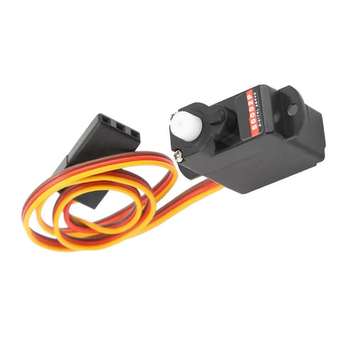 Slick Compact 2G Digital Servo With Rock Solid Torque And Sick Power Coreless Motor Knockout Upgrade For Remote Control Cars Airplanes Helicopter Rigs Precision Steering featuring a micro digital servo with connecting wires.