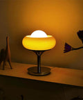 Egg Tart Desk Lamp With Cozy Warm Glow Nordic Style Japanese Table Lamp Creamy White Lampshade And Iron Base Eye Protection Night Light