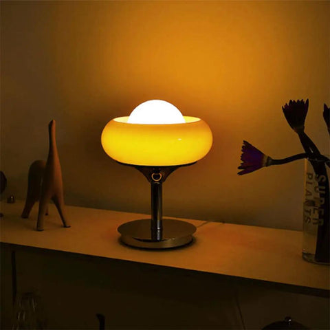 Egg Tart Desk Lamp With Cozy Warm Glow Nordic Style Japanese Table Lamp Creamy White Lampshade And Iron Base Eye Protection Night Light