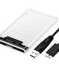 Sata Iii To Usb Three Compact Storage Drive Docking Station Enclosure Case With Uasp Support in clear design with USB cable.