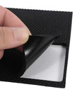 Close-up of Self Adhesive Rubber Floor Protector Pads For Furniture 4 Pack Black Foot Pads Easy To Use No Fuss 0.4 Cm Thick