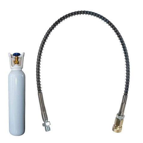 Heavy Duty Air Hose For Compressor Featuring Leak Free Steel And Brass Fittings With Anti Twist Flexible Line.