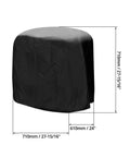 Heavy Duty Dustproof Miter Saw Cover crafted with tough 210D Oxford fabric, showing dimensions for precise fit against dust and rust.