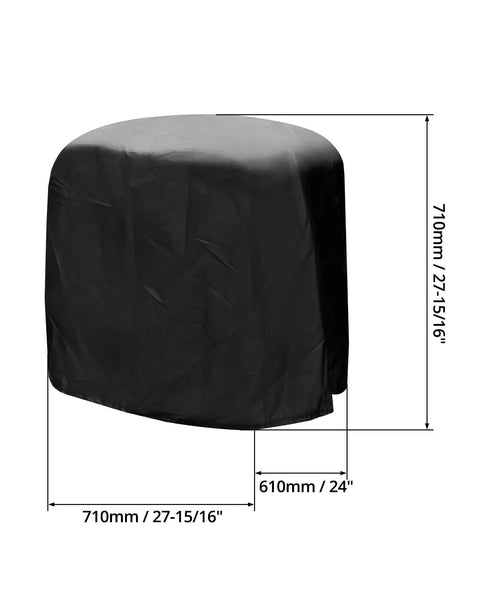 Heavy Duty Dustproof Miter Saw Cover crafted with tough 210D Oxford fabric, showing dimensions for precise fit against dust and rust.