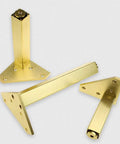 Adjustable Metal Furniture Legs Set Of 4 100mm Modern Sofa Feet For Couches In Gold Finish With Screws Included