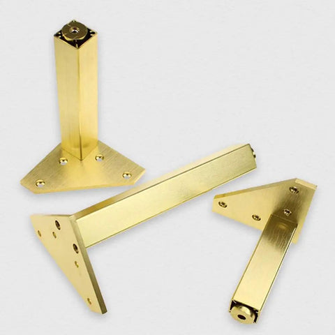 Adjustable Metal Furniture Legs Set Of 4 100mm Modern Sofa Feet For Couches In Gold Finish With Screws Included