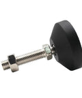 Adjustable Furniture Leveling Feet With Swivel Base And M12 Thread Carbon Steel Nylon Build For Dead Level Stability And Easy Height Tweaks Keeps Furniture Rock Solid On Crooked Floors Heavy Duty Support Set side view of foot pad with metal thread
