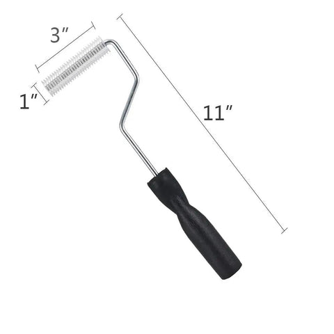Small roller from 4 Piece Fiberglass Roller Tools Kit for Resin Laminating and Bubble Removal, aluminum with plastic handle