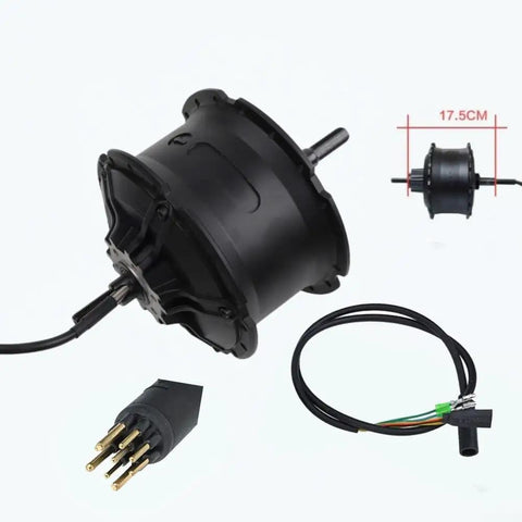 Hardcore 48V 750W Brushless Rear Hub Motor For Fat Bikes with 9-pin output and cable, fits 175mm and 190mm forks