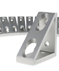 Heavy Duty 90 Degree Aluminum Inside Corner Gusset L Bracket For 80 20 Extrusion 15 Series Four Hole Design Clear Anodize