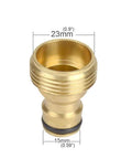 Side view of Six Pack Brass Quick Connect Hose Nozzle Adapters For Three Quarter Inch Male Thread Heavy Duty Rust Proof Replacement
