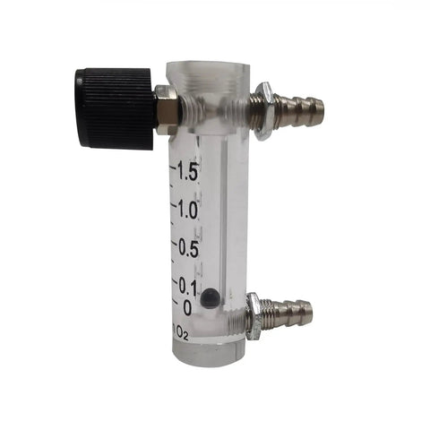 Oxygen Flow Meter 0.1-1.5 LPM For Fluid Filtration System With Acrylic Body Dope Design Easy Setup Control Valve Regulator Compatible 0.314 Inch Barbs For Quick Tube Connection Unidirectional Air Flow Durable Lab Grade, acrylic flow meter with barbs