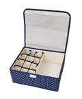 Nifty Thirteen Pocket Underwear Storage Box Perfect For Closet Organization And Keeping Your Personal Stash Sorted Straight Up Neat with polka dot design.