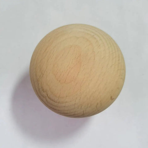 Top view of Real Deal Unfinished Beech Wood Cabinet Knob, round, 60mm, perfect for drawers and cabinets, pack of four.