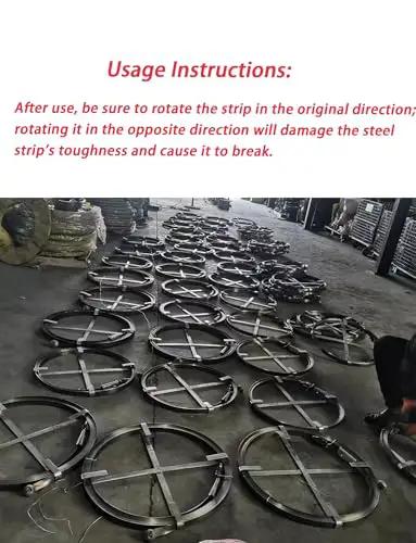 Heavy Duty Steel Drain Auger For Kitchen Bathroom And Shower Drains Tough As Nails Manual Plumbing Snake laid out in warehouse.