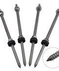 Rugged M10 Hanger Bolt Kit With EPDM Seal Stainless Steel Locking Nuts And Adapter Set For Solar Panel Mounts 250mm 4 Pieces