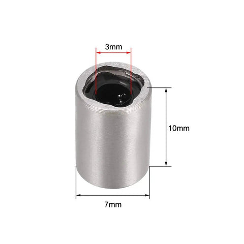 Pro Grade Lm3Uu Double Seal Linear Ball Bearings 3Mm Bore 7Mm Outer Diameter 10Mm Length For Cnc Machines And 3D Printers close-up view of the sealed bearing
