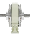 Front view of Heavy Duty Magnetic Powder Clutch Brake For DC24V Systems With Base Single Or Double Shaft Electromagnetic Powder Brake.