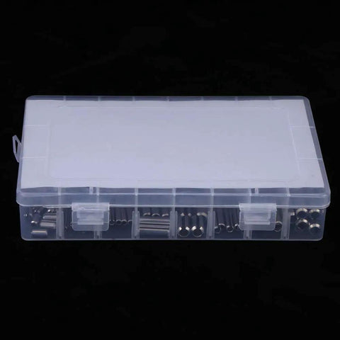 Heavy Duty Hollow Spring Pins Set 280 Pcs Stainless Steel Clamping Sleeves Assortment M1.5 Through M8 With Durable Storage Box